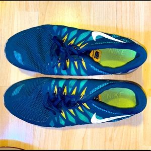 Nike free 5.0 teal and yellow
